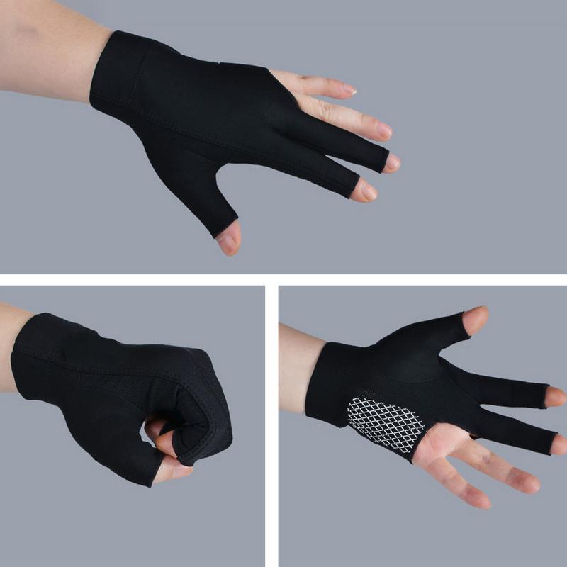 Sarung tangan kolam renang tangan kiri, perlengkapan olahraga cocok untuk biliar, sarung tangan elastis 3 jari