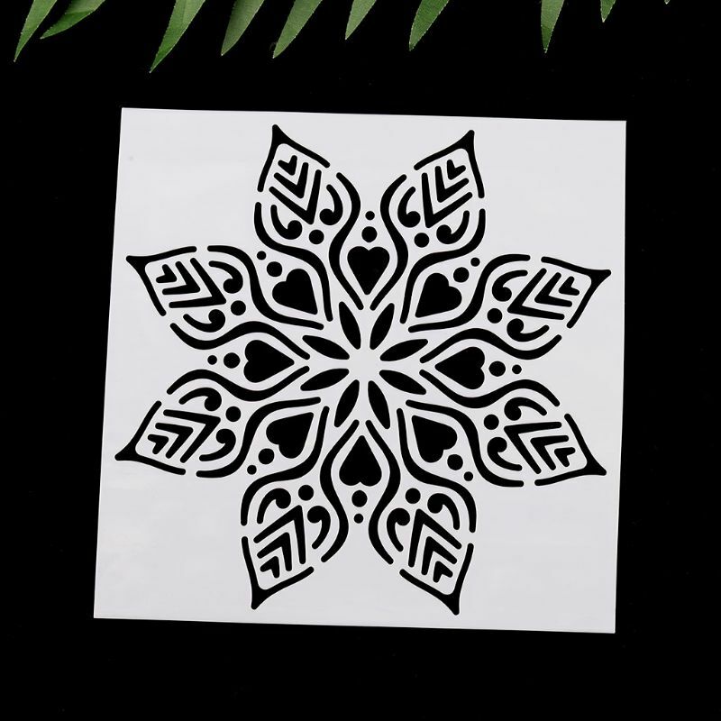 16 Buah/Set Templat Gambar Mandala Penggaris Stensil Papan DIY Alat Dekorasi Album Kerajinan Dropship