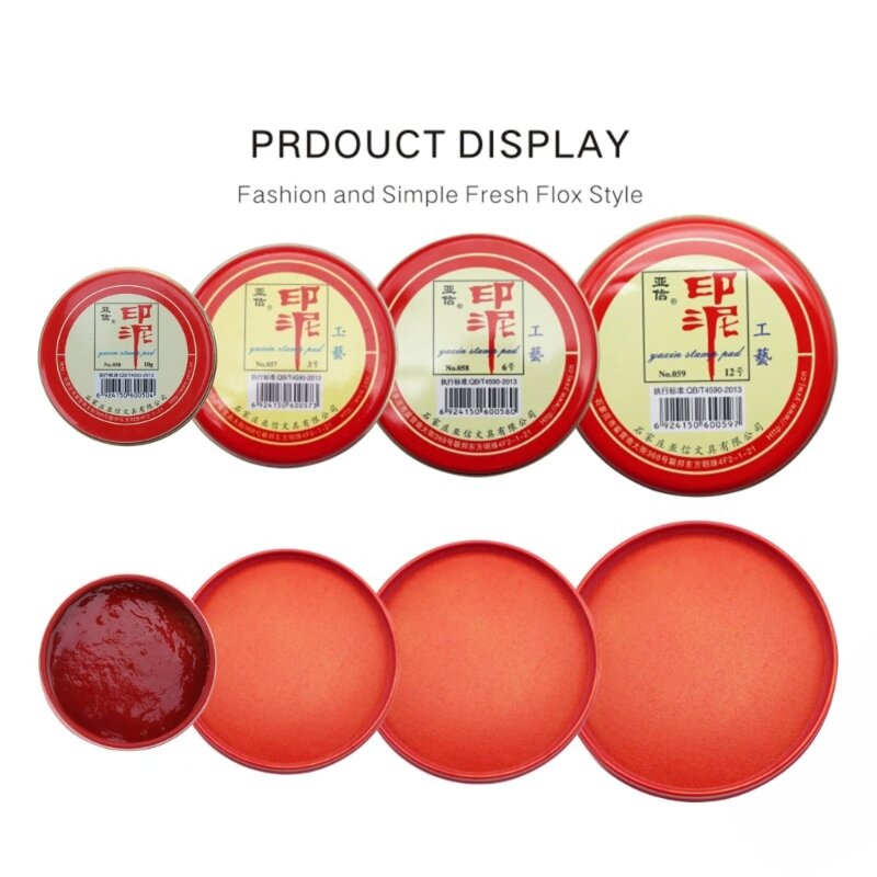 Almohadilla de tinta para sello rojo, pasta de tinta de Nuevo rojo, almohadilla Yinni china, suministros de pintura de 2023
