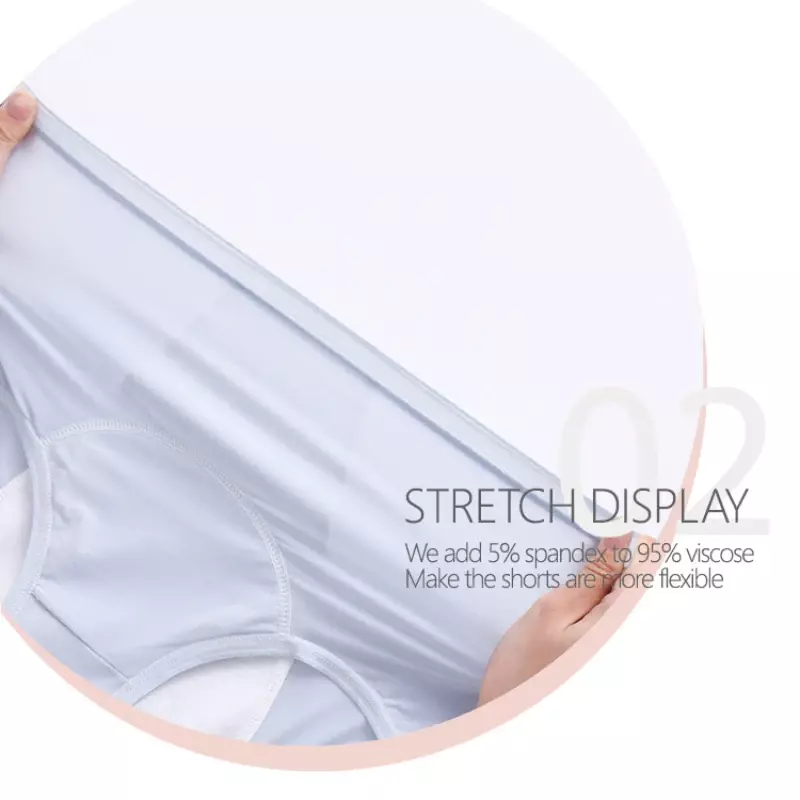 Underwear for Menstruation Thin Physiological Panties Leak-proof Menstrual Breathable Hygiene Panties Solid Color High Waisted