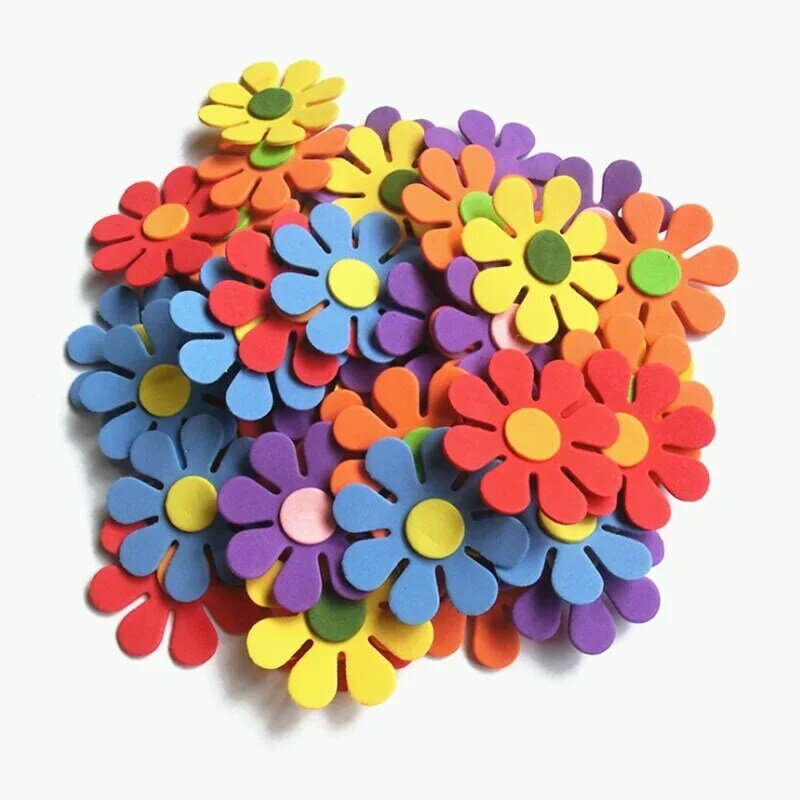50 buah bunga busa kupu-kupu Bintang buku tempel DIY stiker kamar anak dekorasi pesta taman kanak-kanak busa bunga Decal kerajinan