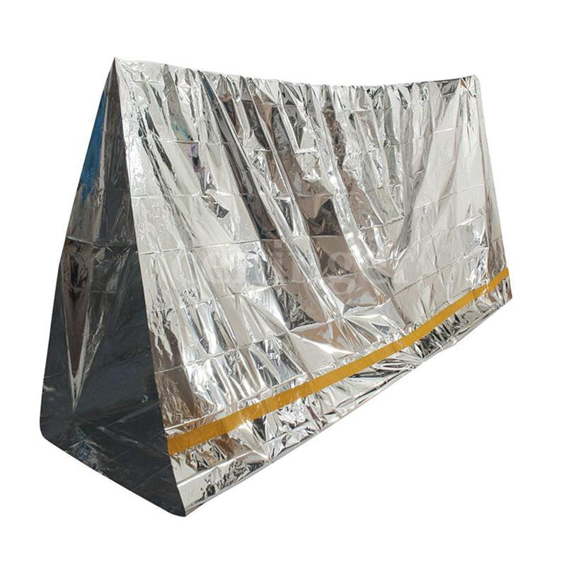 Manta térmica de aluminio impermeable, saco de dormir mylar de emergencia de supervivencia, 130x210cm