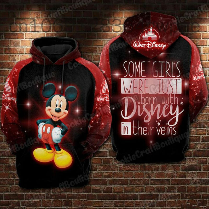 Masculino e feminino Disney Mickey e Minnie com capuz 3D estampado, pulôver esportivo casual, streetwear de grandes dimensões, desenhos animados, moda