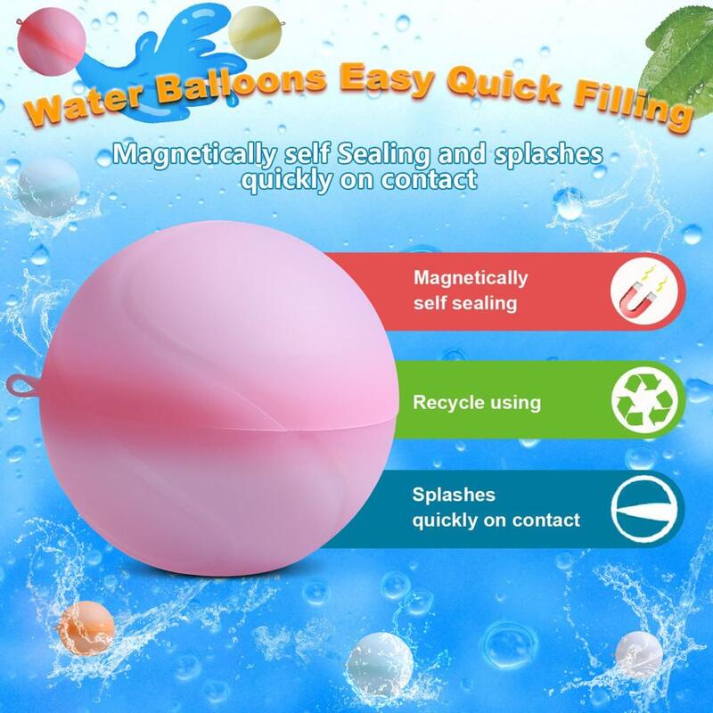 Pelota de agua con forma de globo para niños, juego de lucha contra el agua, juguete al aire libre con bombas de agua de silicona