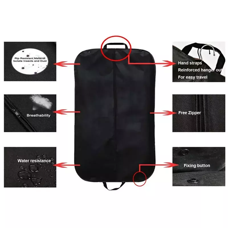 BLP01 sacchetto antipolvere portatile per riporre facilmente i vestiti, nero alla moda, popolare tra uomini e donne