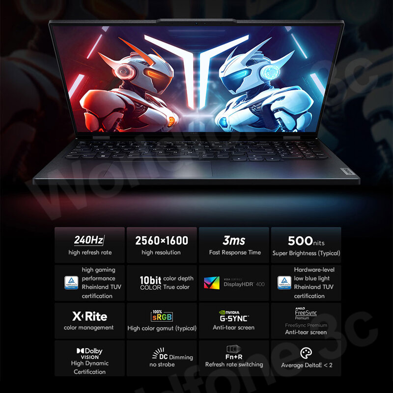 Lenovo Legion R9000P Laptop da gioco AMD Ryzen 7 7745HX RTX4060 16G/32G RAM 1T/2T SSD 16 pollici 2.5K 240Hz 2023 Esports Notebook da gioco