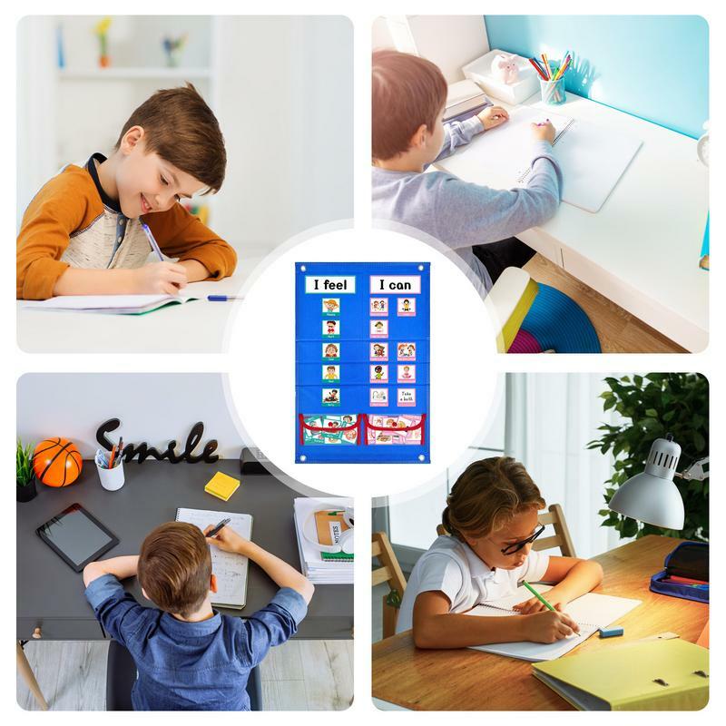Aufgaben tabelle für Kinder Tages plan Board mit 54 Aktivität karten visuellen Zeitplan mit zwei abnehmbaren Aufbewahrung taschen