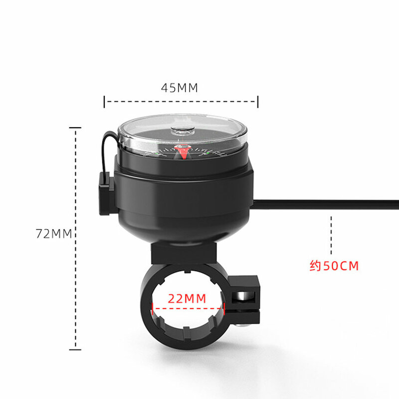 Kompas motor, pengisi daya USB anti air pengisian cepat adaptor panduan navigasi setang kaca spion Mount Drop Shipping