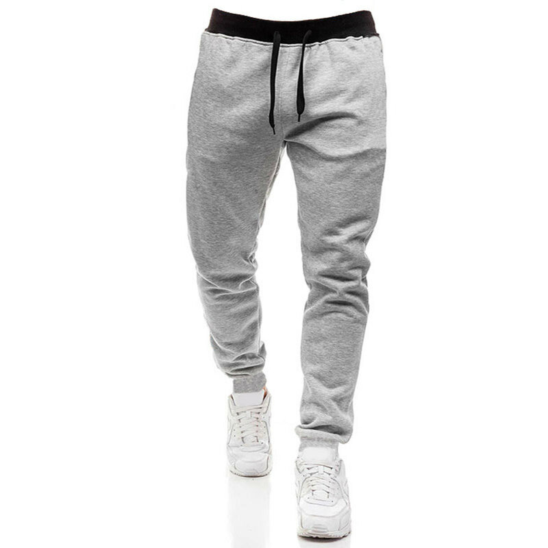 Loose Casual Pants Men Solid Lace Up Casual Sweatpants Male Trousers Brand Fashion Men Joggers Workout Pants With Pocket