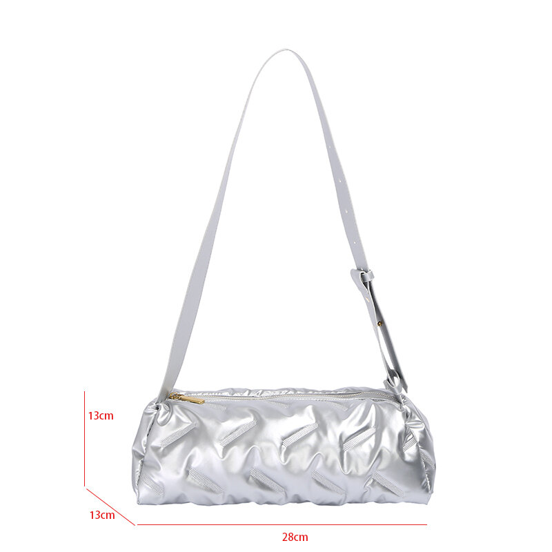 2022 New Winter Hand bag Fashion Space Cotton Handbags Women Crossbody Bag Pillow Feather Padded Ladies Shoulder Bag Wide Strap