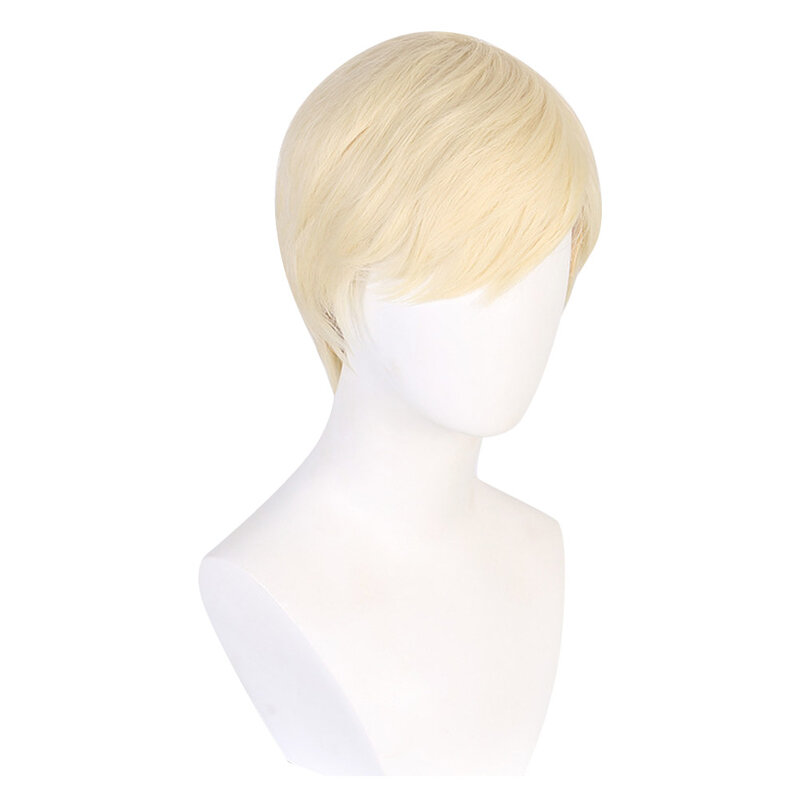 Ken Yellow Wig Cosplay Men Adult Heat Resistant Synthetic Hair Outfits Halloween Carnival Party Suit Accessories Props