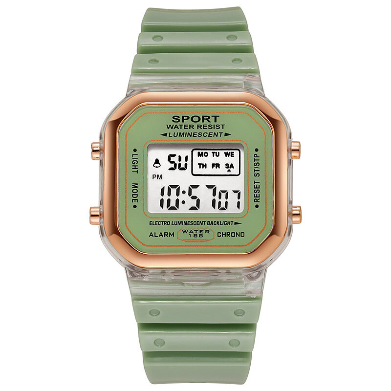 Модные брендовые студенческие прозрачные электронные часы карамельные разноцветные светодиодные женские спортивные водонепроницаемые часы-часы в подарок