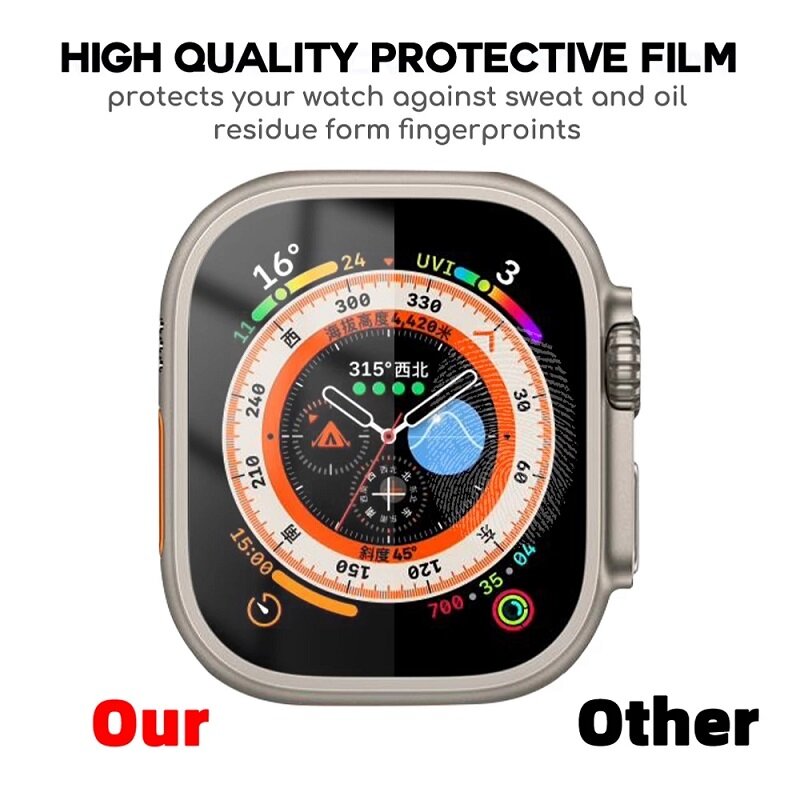 6 piezas Protector de Pantalla Hidrogel para Apple Watch Ultra 49MM 8 7 6 SE 5 4 3 45MM 41MM 44MM 40MM 42MM 38MM iWatch Lámina película protectora completa
