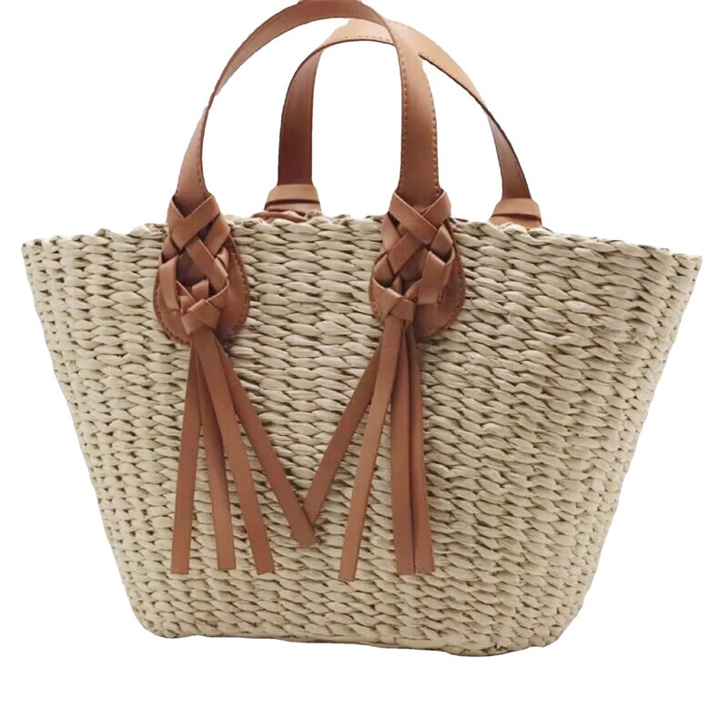 Роскошные Дизайнерские плетеные сумки-тоуты из соломы, Летние повседневные вместительные сумки, новые модные пляжные женские Простые Стильные сумки для покупок