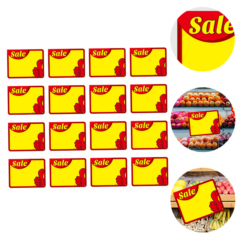 Etiquetas de venta publicitaria de 50 piezas, letreros de venta al por menor, etiquetas en blanco para tienda minorista