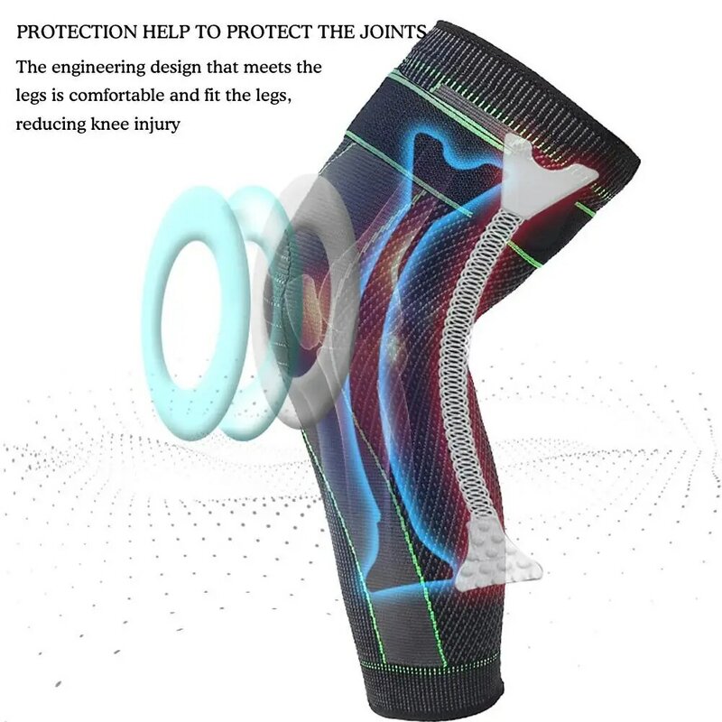 1Pair Gym Compression Knee Pad Braces Sports Support Knee Pad With Strap Basketball Volleyball  Elastic Sport Knee Pad