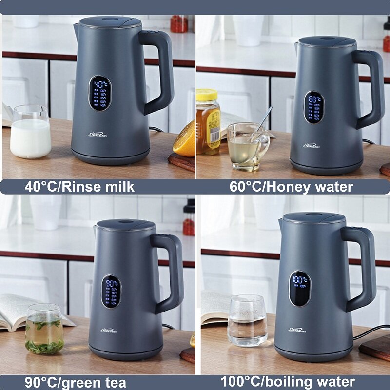 1500ml Smart Electric Kettle With Temperature Display Home Coffee Pot Automatic Power Off Thermostatic Kettle Kitchen Appliance
