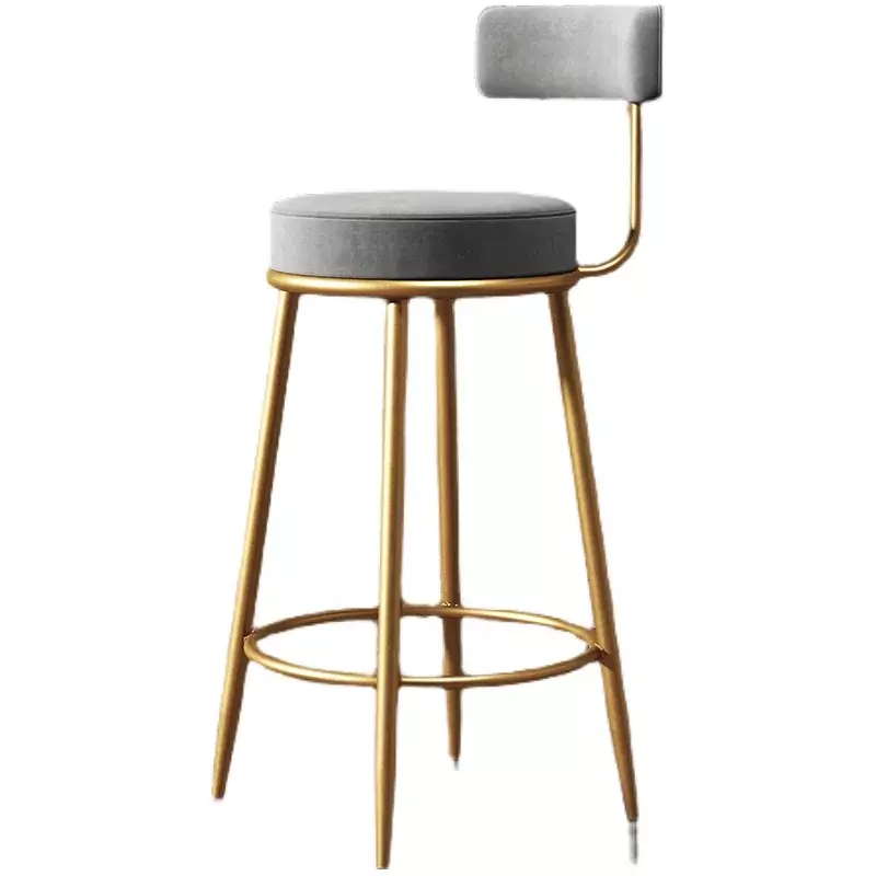 Золотая металлическая барная стойка, кухонные роскошные дизайнерские стулья со спинкой для спальни, барного стула, компьютерная подставка, домашняя мебель