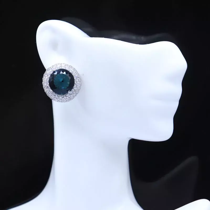 10g orecchini Stund in argento STERLING massiccio 925 personalizzati topazio blu Morganite verde peridoto sangue rubino fidanzamento da donna
