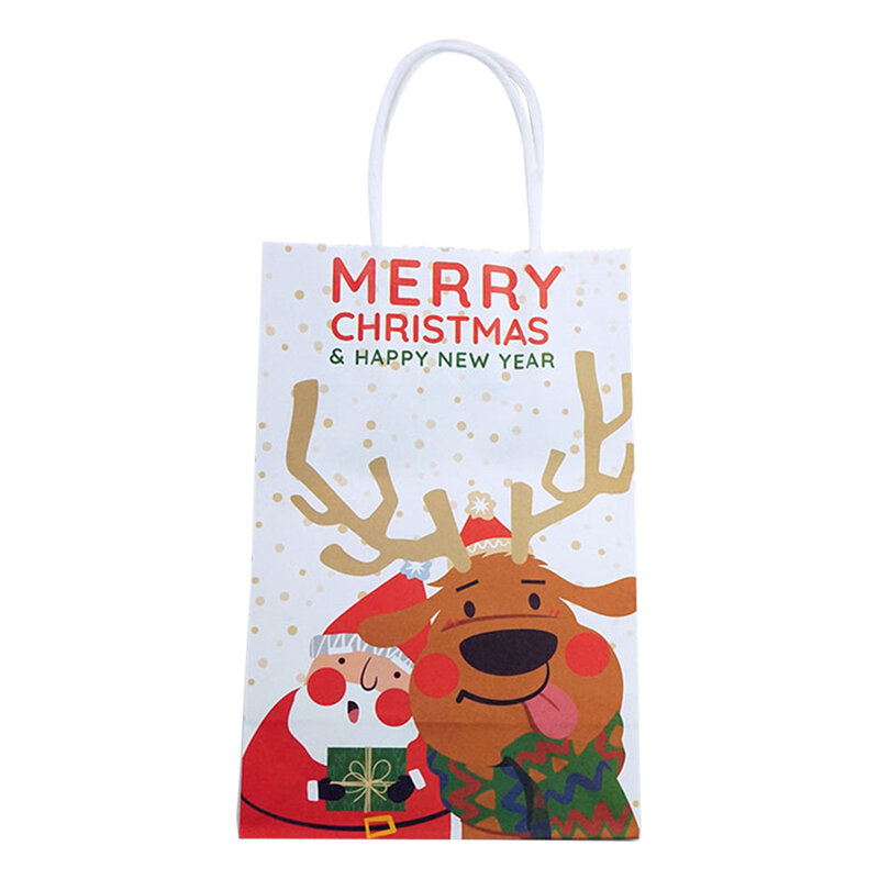 Sac en papier motif étoile de sapin de Noël, sac cadeau, sac en papier, sac à bonbons