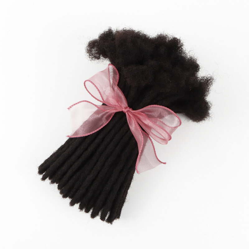 Orientfashion grosir murah Smedium Remy Hair hitam Crochet kepang 100% rambut manusia buatan tangan 0.8cm lebar kunci ekstensi