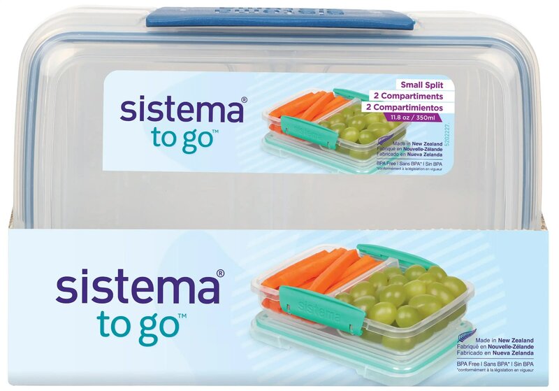 Sistema-حاوية صغيرة مقسمة لتخزين الطعام ، زرقاء ، إلى فنجان