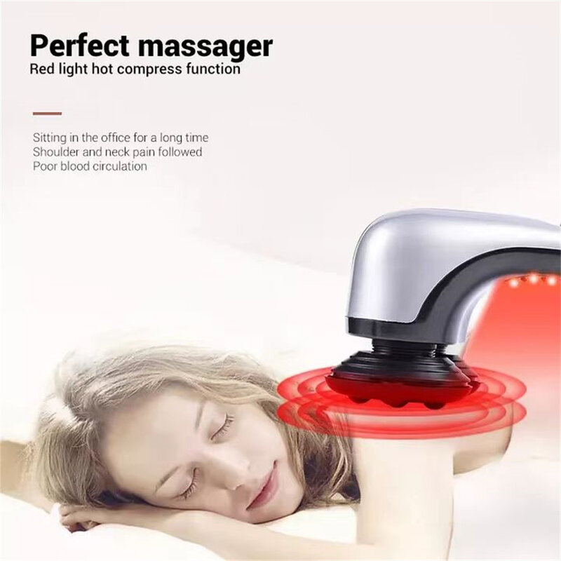 Double-head Massage Stick Multi-head Massage Hammer Neck Waist Leg Massage Instrument Infrared Massager Vibration Massage Hammer
