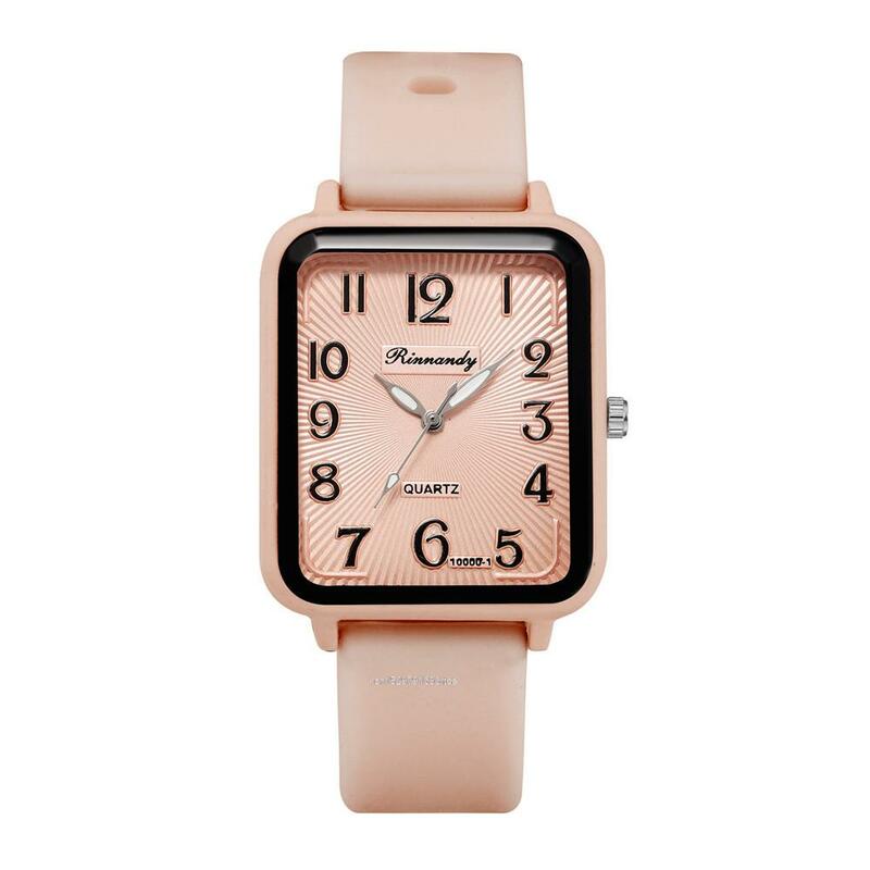 Montres de marque mode pour dames décontractées rectangulaires numériques simples pour dames montres à quartz sports bracelet silicone horloge pour dames cadeau