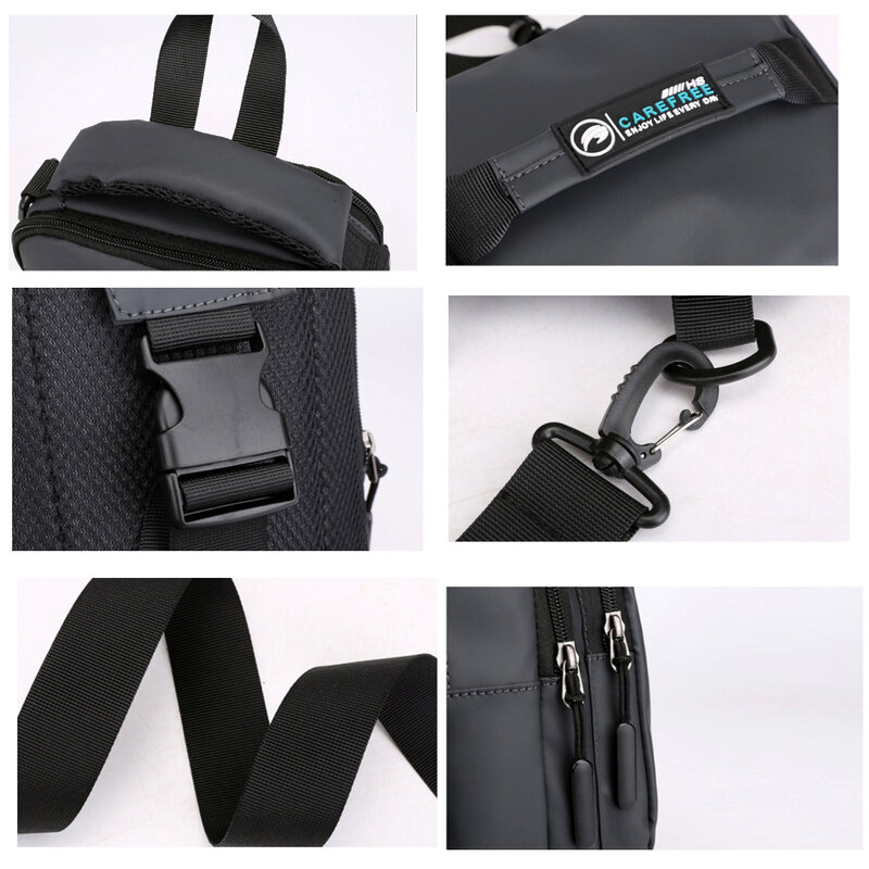 SUUTOOP – sac à bandoulière USB multifonction pour hommes, sacoches de poitrine, sac de voyage étanche