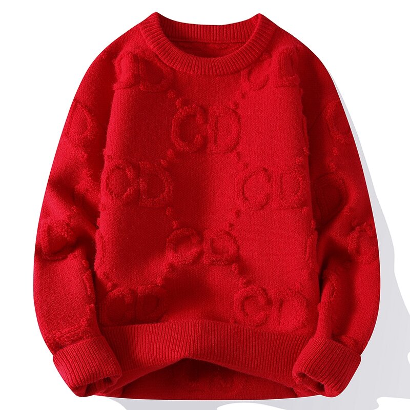 Мужской мягкий шерстяной свитер, классический теплый трикотажный свитер, Осень-зима 2023