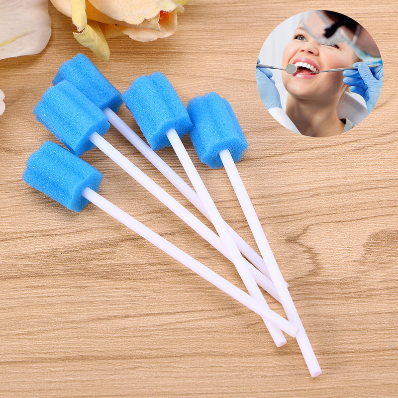 30PCS Disposable Medical Sponge Stick Mouth Care Cleaning Sponge Tooth Cleaning Sponge Stick Toothbrushes Swab Head