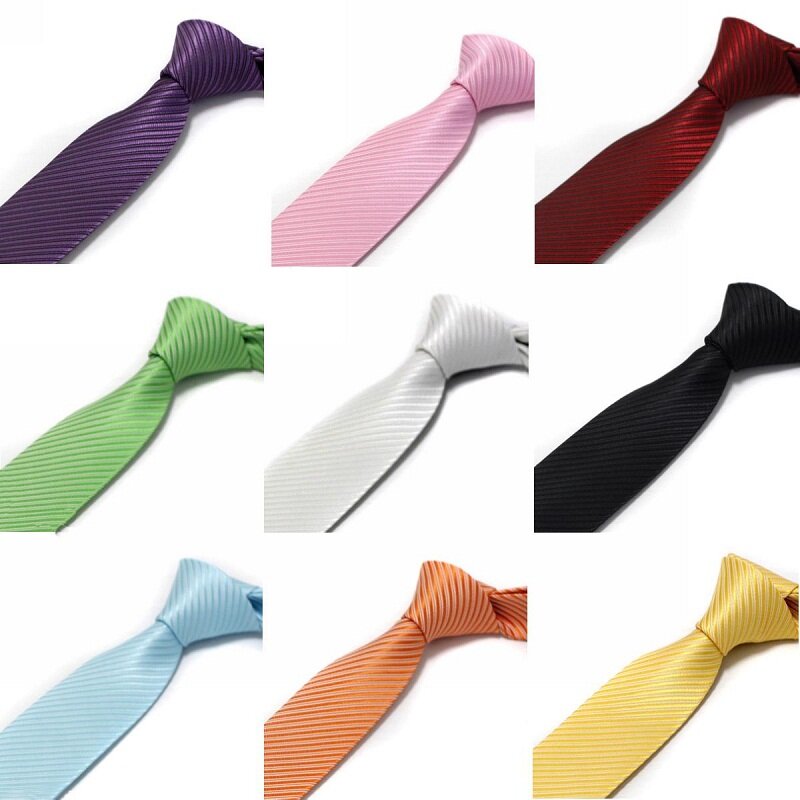 Atacado sólidos magros laços para homens gravata de poliéster gravata corbatas 5cm 100 pçs/lote