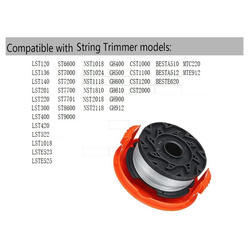 Trimmer Replacement Spool Cap,Replace RC-100-P, RC100P, 385022-03,for Black&Decker,Grass Trimmer Parts (6 Cap,6 Spring)