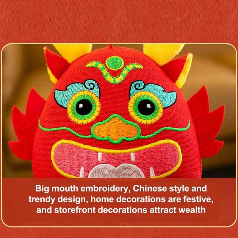 Decoração pendurada do dragão chinês dos desenhos animados com borla, ano do dragão, boneca de pelúcia 3D, presente do festival de primavera, ano novo 2022