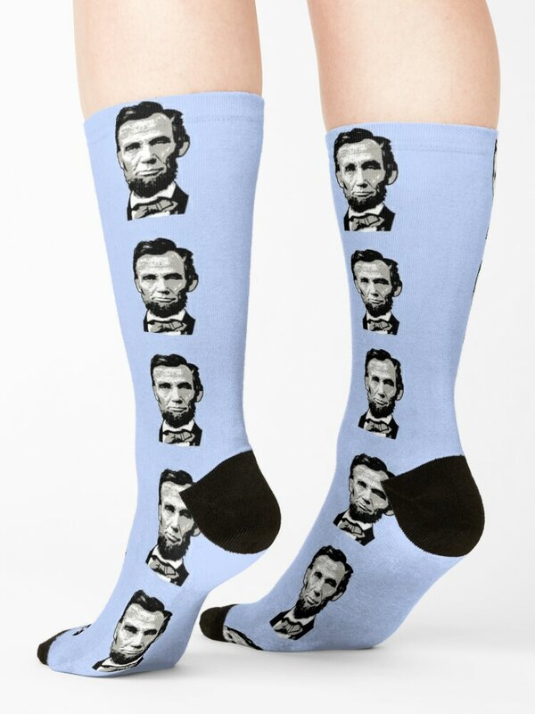 ถุงเท้าประธานาธิบดีอเมริกัน abraham Lincoln ถุงเท้ารัดกล้ามเนื้อถุงเท้าของขวัญตลก