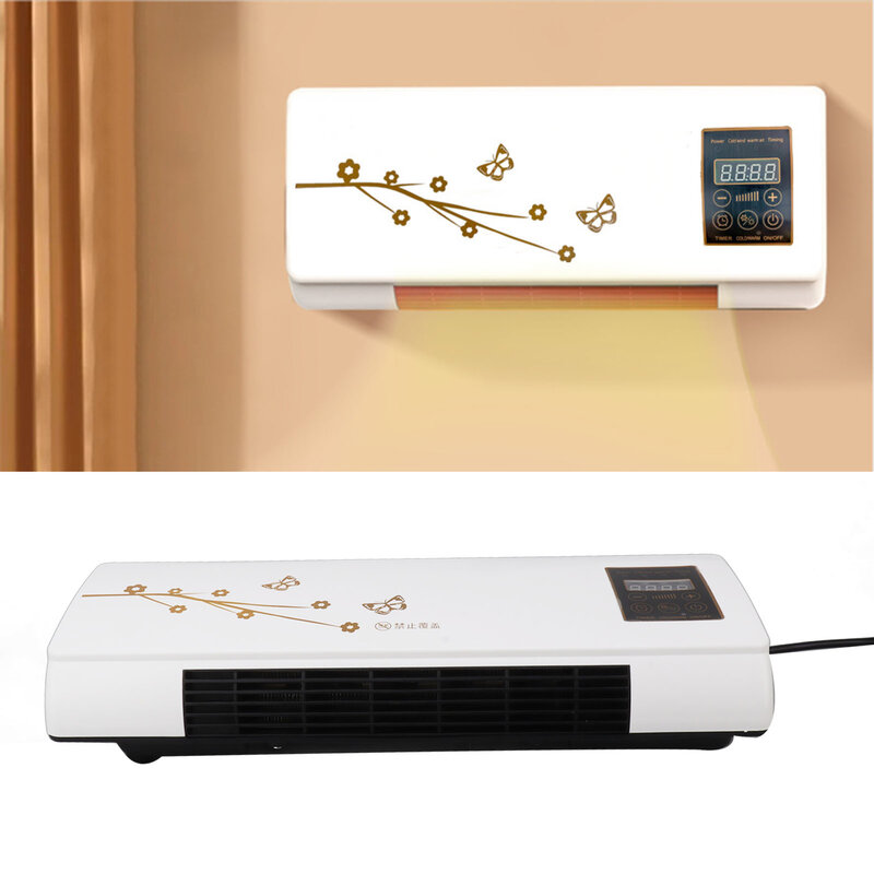 Space Heater for Indoor with Remote Wall Mounted Air Conditioner Low Noise Timing Function for Home Office EU Plug 220V