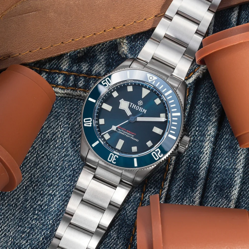 THORN-Reloj de titanio de 39mm para hombre, accesorio masculino de pulsera resistente al agua con movimiento PT5000, cristal de zafiro automático C3, superluminoso, 200M