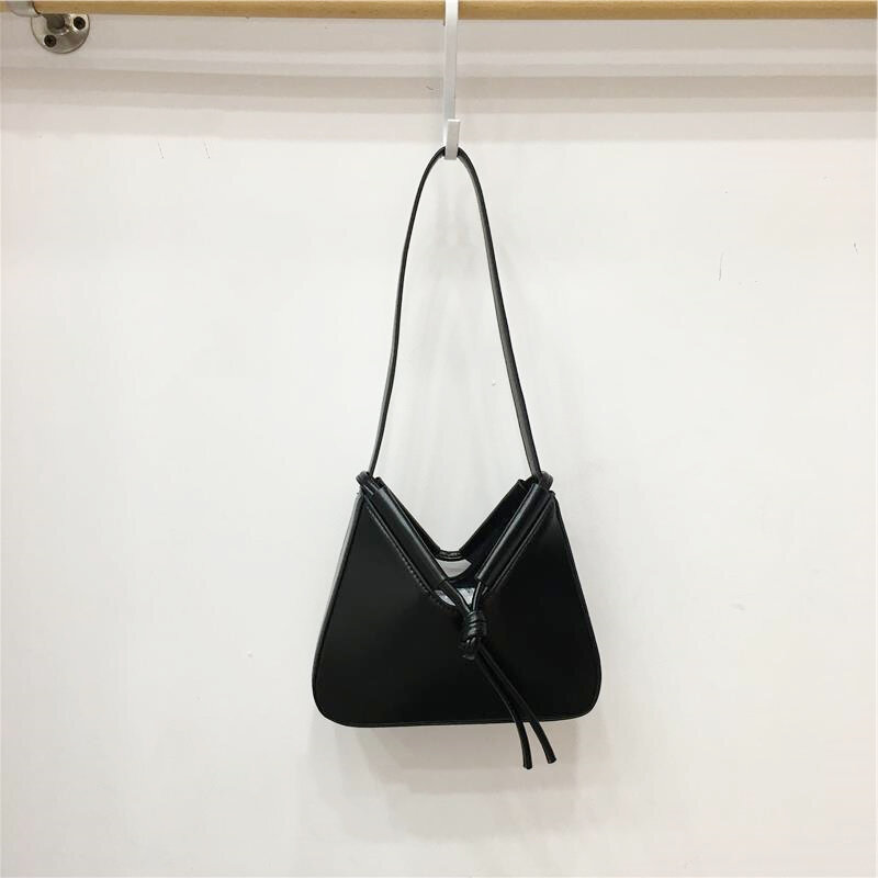 High-Grade Sense PU Leather Shoulder Bag for Women Korean Niche Design Drawstring Underarm Bag Summer Trendy Lady Handbags