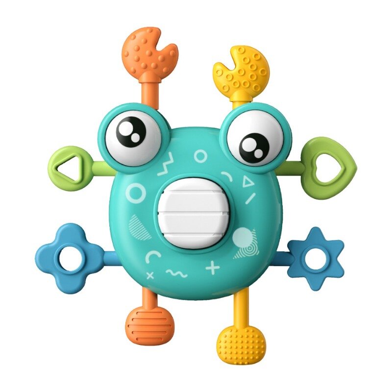 Montessori Baby Toy Crab Hand Finger Press Pull Toy giocattoli sensoriali per lo sviluppo 0-12 mesi massaggiagengive per Baby sonaglio giocattolo