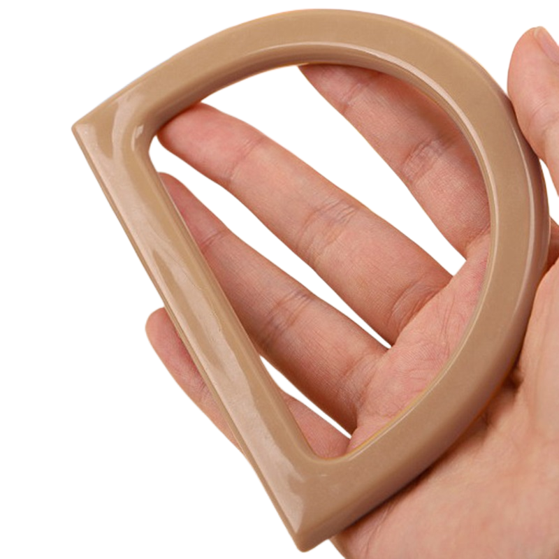 Mango de madera/plástico en forma de D, 1 piezas de repuesto, hecho a mano, accesorios para bolsos, bolso de mano, Asa de mano