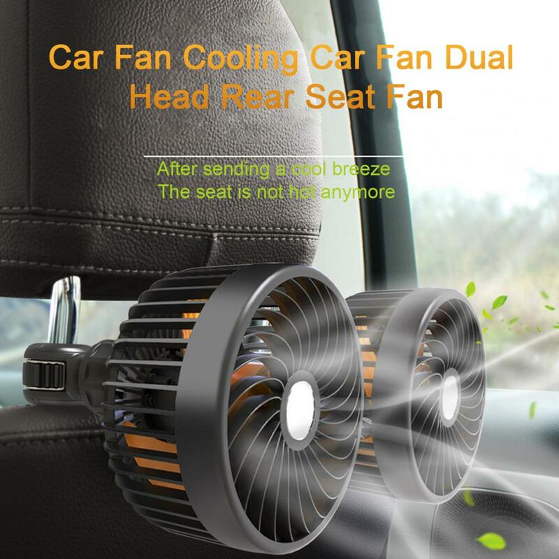 Electric Car Fan  Useful 3 Blades Light Sound  Ultra Quiet Backseat Car Cooling Fan Truck Accessories