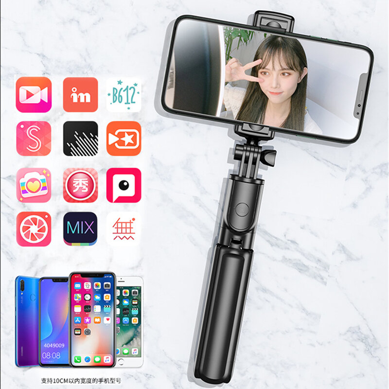 Fajniejszy bezprzewodowy Bluetooth Selfie Stick statyw ze zdalną migawką składany uchwyt na telefon Monopod do iphone Smartphone nowy gorący