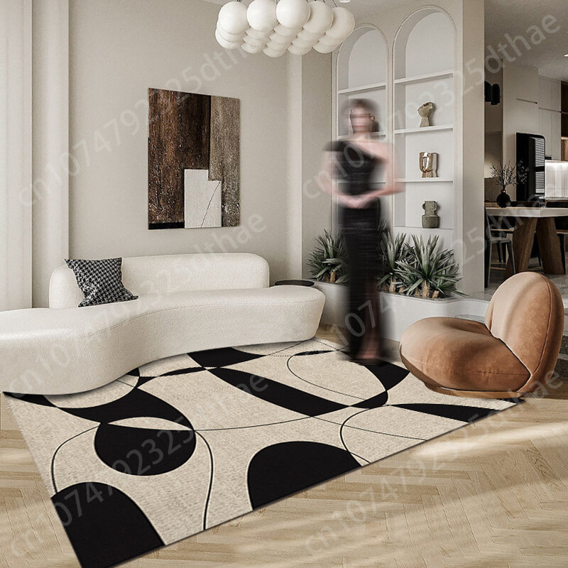 Französisch Luxus Teppich gestreifte weiche Flanell matte Sofa Tisch Teppiche für Wohnzimmer Wohnkultur Salon Schlafzimmer Anti-Rutsch-Boden matte