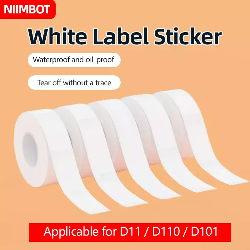 NIIMBOT rollo de papel D11/D101/D110 label paper thermal self-adhesive printing paper (pure white series) price name sticker
