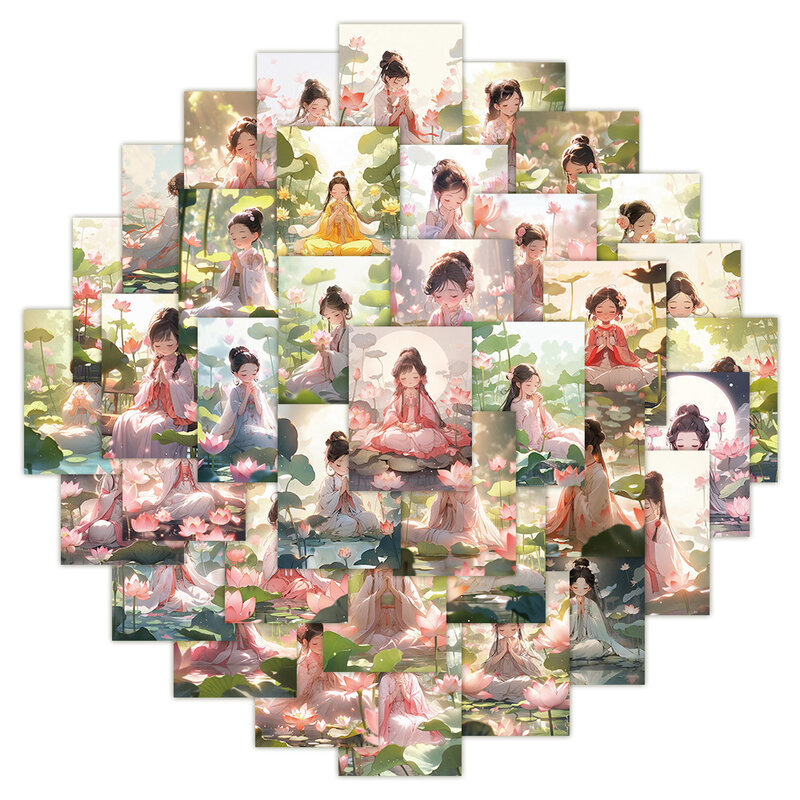 60 new Buddhist girl stickers , cartoon waterproof stickers, cartoon decorative stickers, can be repeatedly pasted, beautiful de