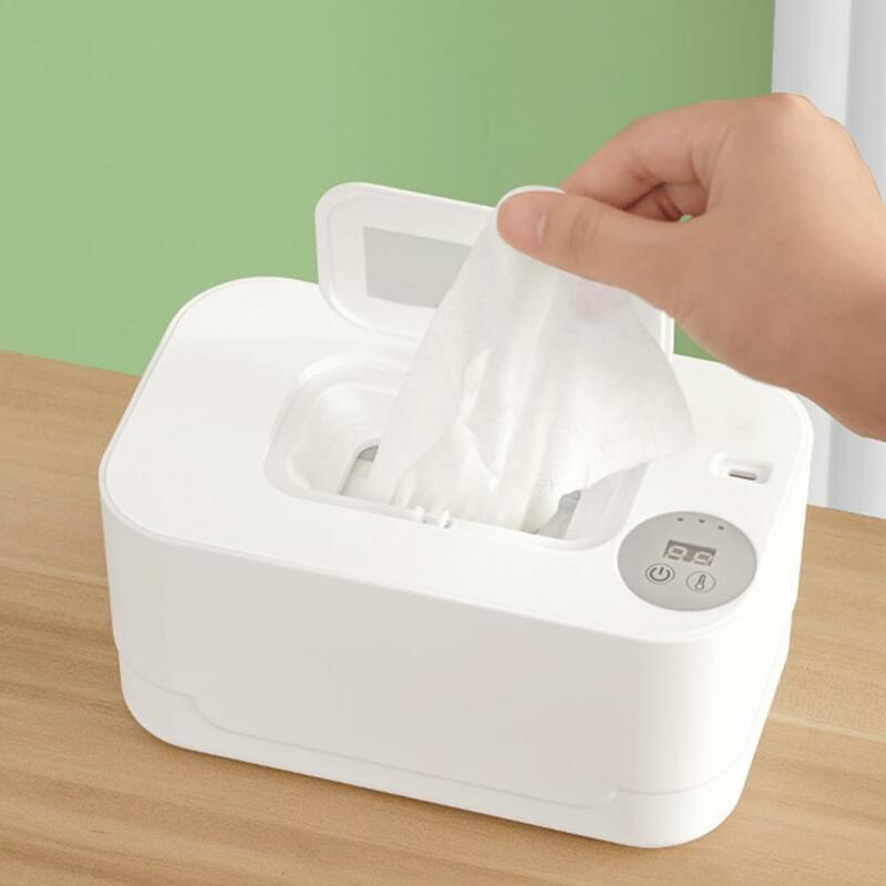 Aquecedor de toalhetes húmidos com capacidade de temperatura ajustável, Baby Wipe Warmer, USB Powered, dispensador de tecidos para on-the-go