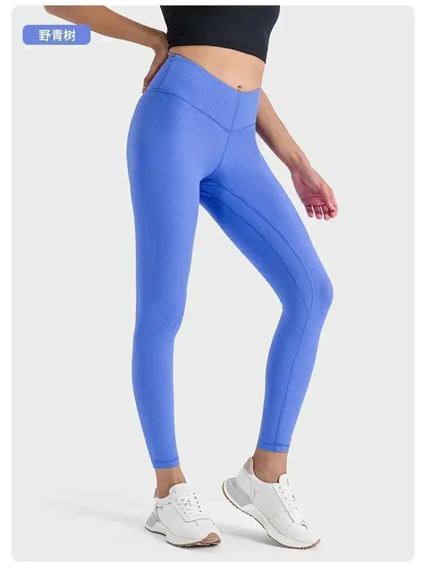 Lemon Align pantaloni da Yoga a vita alta a coste da donna in esecuzione leggings per esercizi di Fitness Pilates pantaloni da Yoga per l'anca con sollevamento elastico