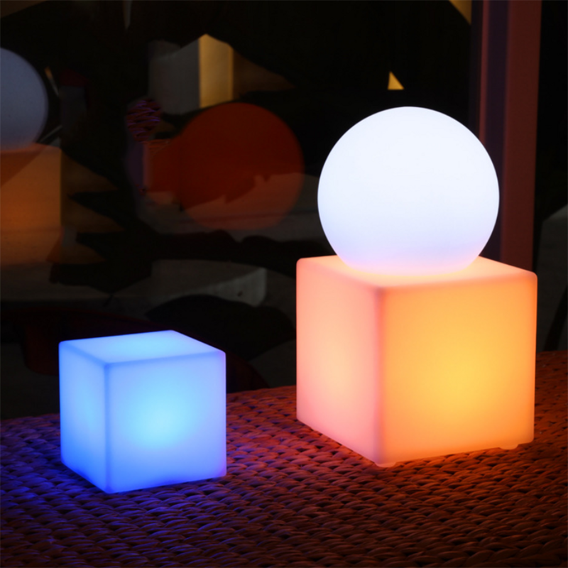 Lampu LED CAHAYA LED luar ruangan, cahaya Bar kursi kubus dekorasi pesta pernikahan menyala bangku kubus baterai AAA 1 buah