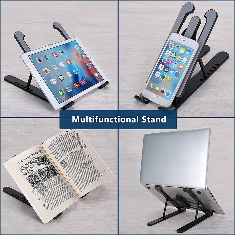 Suporte portátil para laptop para macbook pro ar, suporte para notebook, dobrável tablet plástico, suporte do telefone, suporte de refrigeração, riser