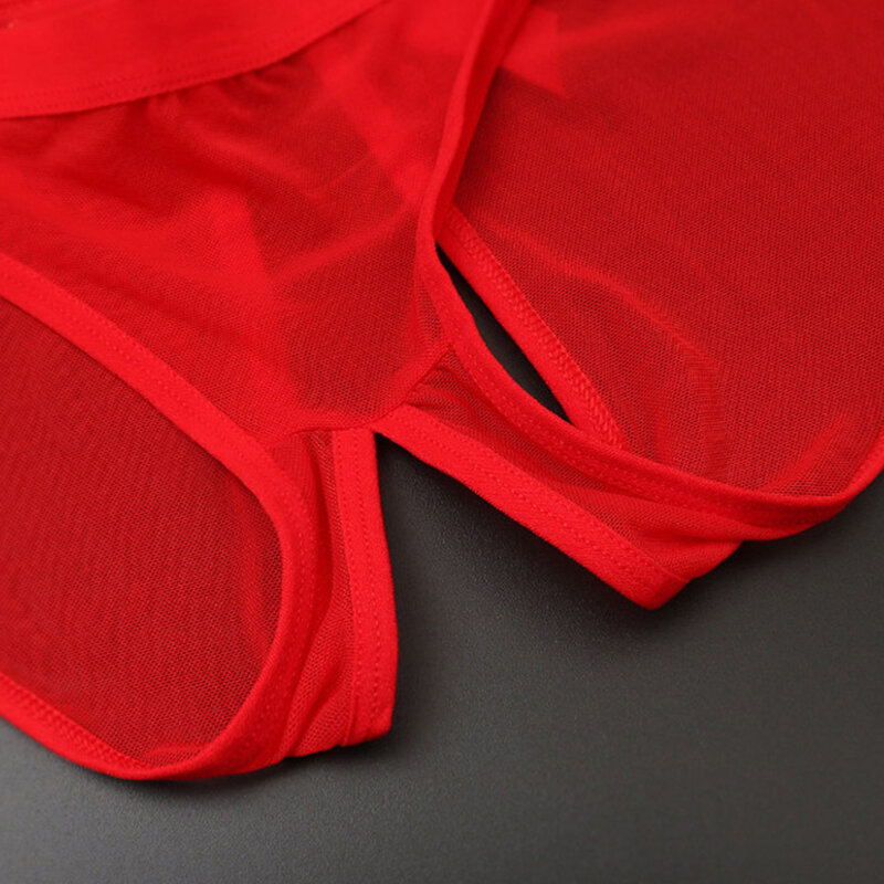 Pakaian dalam wanita seksi selangkangan terbuka celana dalam tembus pandang wanita celana dalam jaring Ultra tipis celana dalam berongga Lingerie Erotis tipis